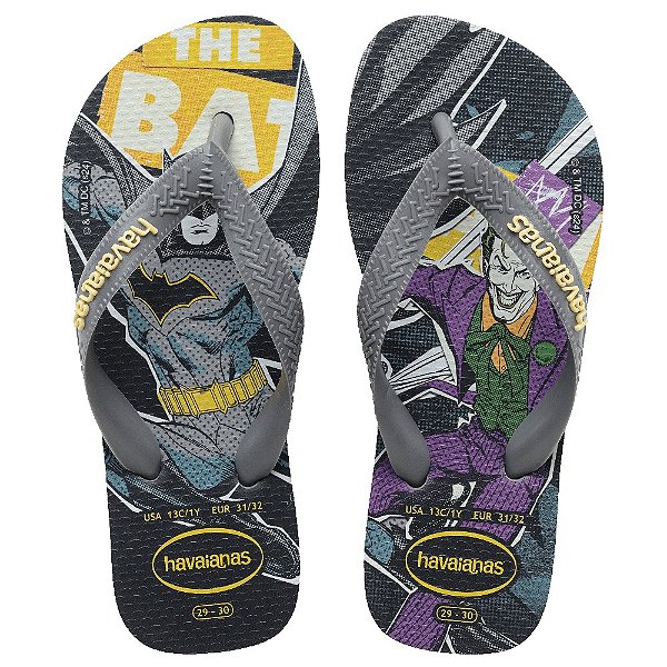 Chinelo Infantil Masculino Havaianas Top Heróis Cinza 4149