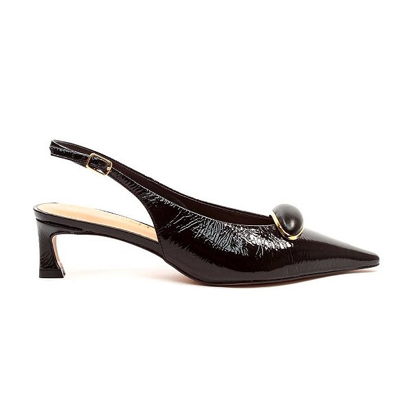 Scarpin Feminino Cecconello Verniz Glossy Preto - 2639004