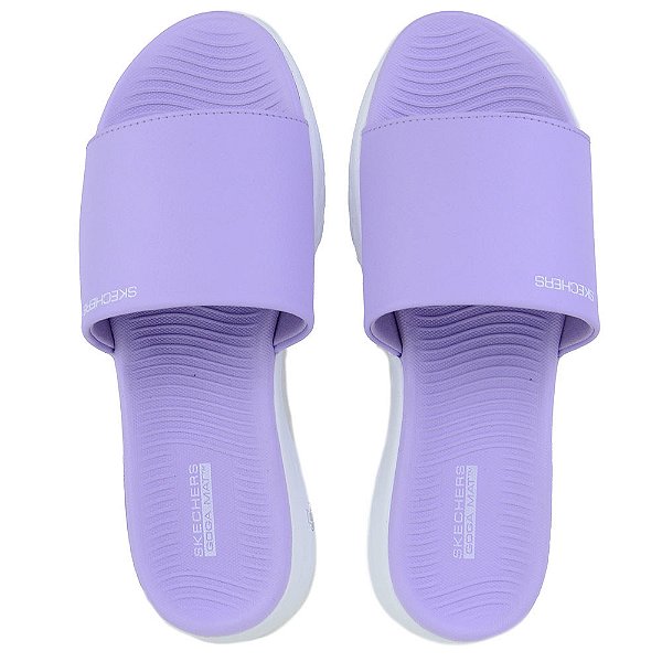 Chinelo Feminino Skechers Slide On-the-go 600 Lilás 140727BR