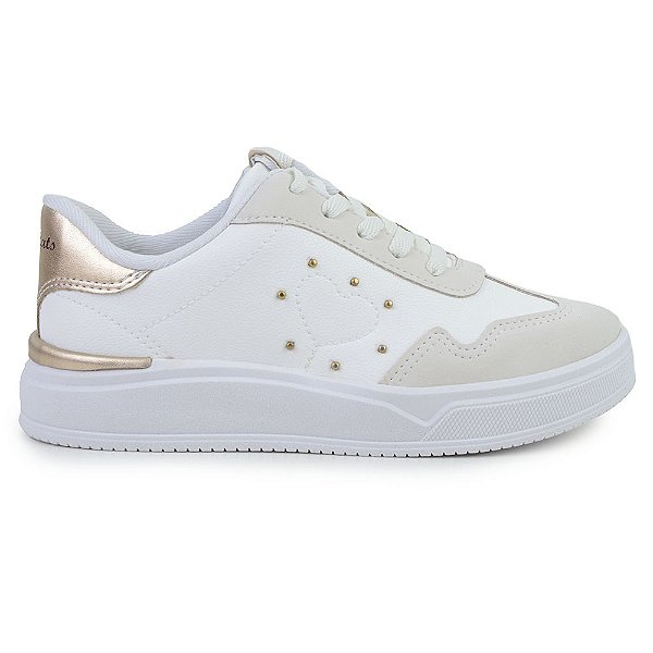Tênis Infantil Feminino Pink Cats Foggia Branco - V5351
