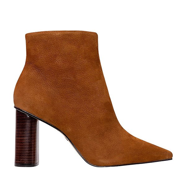 Bota Feminina Carrano Salto Oval Couro Marrom - 508003C