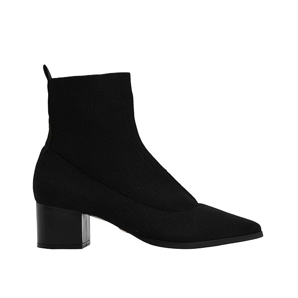 Bota Feminina Jorge Bischoff Cano Baixo Knit Preta - J10795