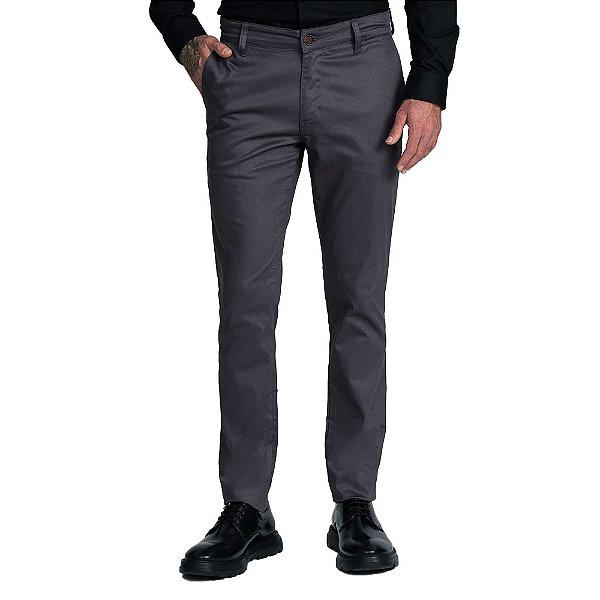 Calça Sarja Masculina Docthos Slim Cinza - 1100