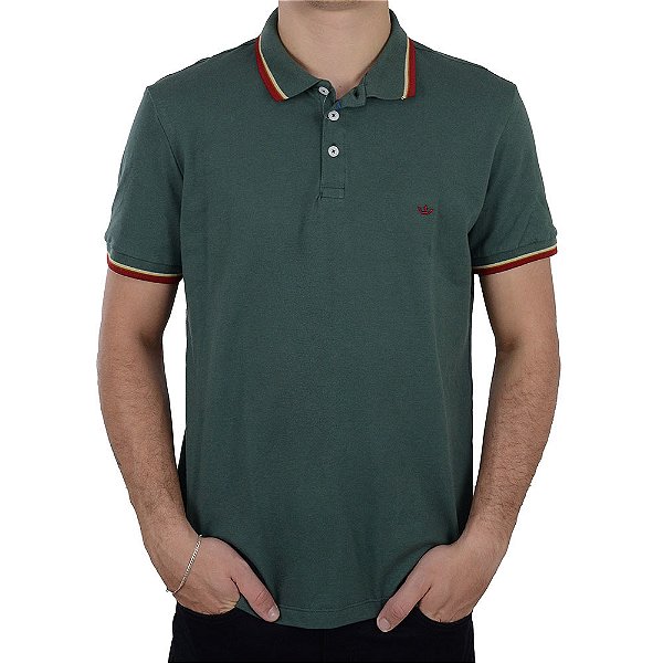 Camisa Polo Masculina Docthos Slim Piquet Verde - 1190