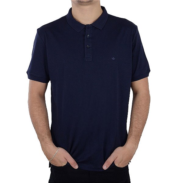 Camisa Polo Masculina Docthos Slim Algodão Pima Azul - 9766