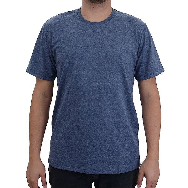 Camiseta Masculina Ogochi Essencial Slim Azul Mescla - 0064