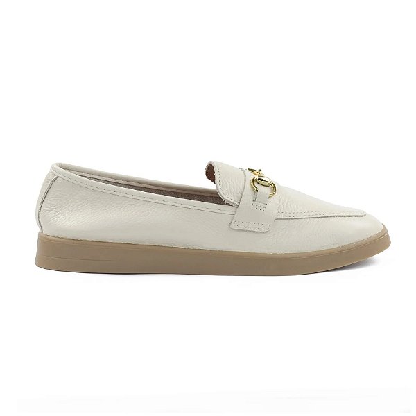 Mocassim Feminino Giulia Domna Couro Bege - 195010