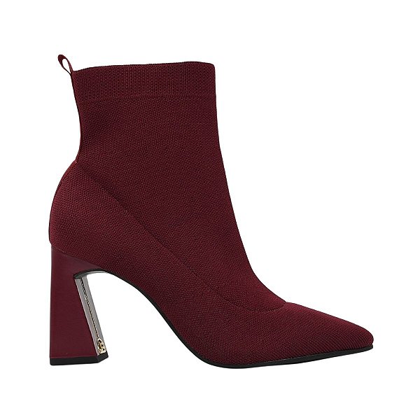 Bota Feminina Jorge Bischoff Cano Baixo Knit Bordô - J17345