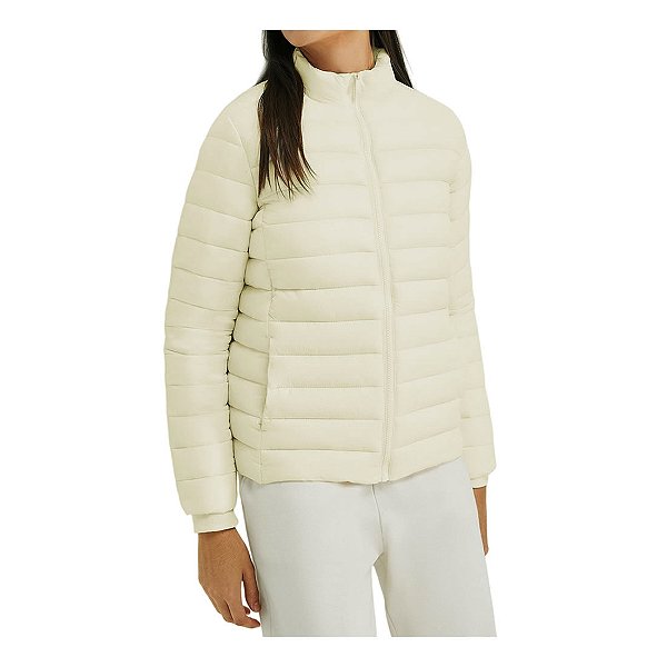 Jaqueta Feminina Hering ML Puffer Bege Claro - K0M02PSI