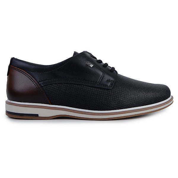 Sapato Masculino Pegada Casual Couro Preto - 1251