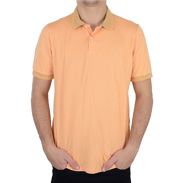 Camisa Polo Masculina Ogochi Slim Piquet Laranja - 0074