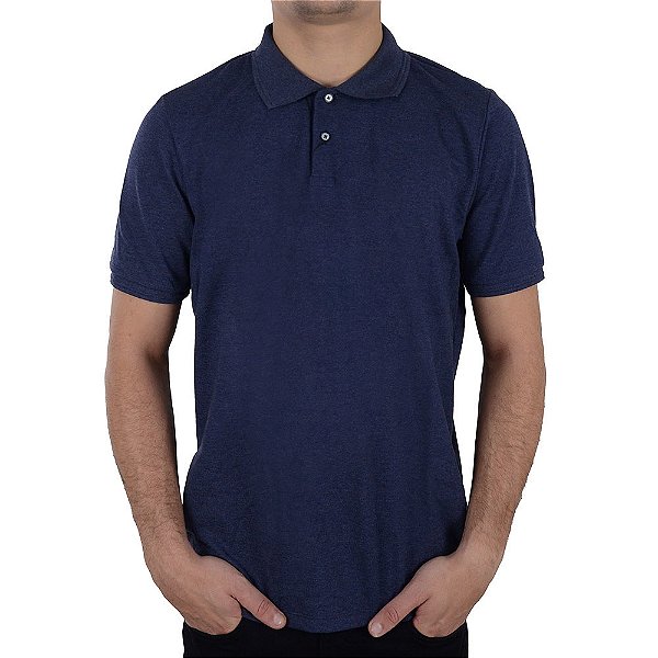 Camisa Polo Masculina Ogochi Slim Piquet Marinho - 0011