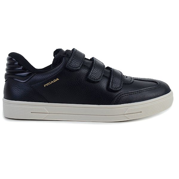 Tênis Feminino Pegada Stret Casual Couro Preto - 2111