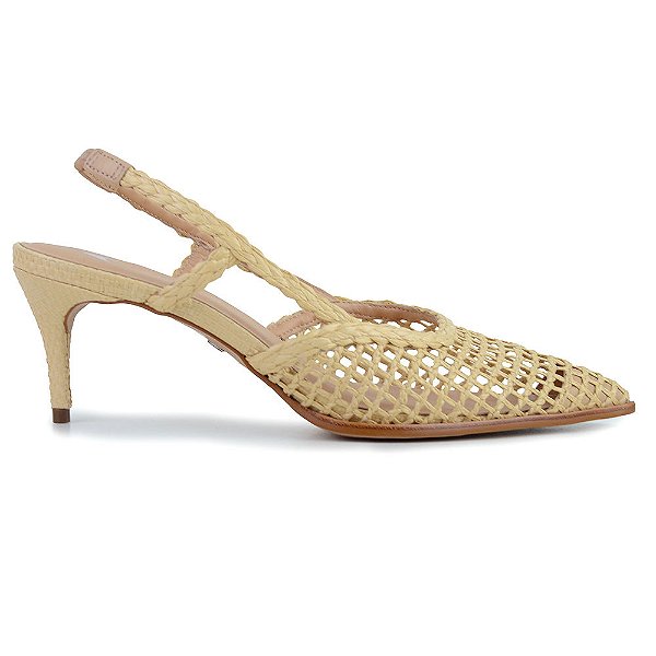 Scarpin Feminino Carrano Palha Rafia Bege - 808001