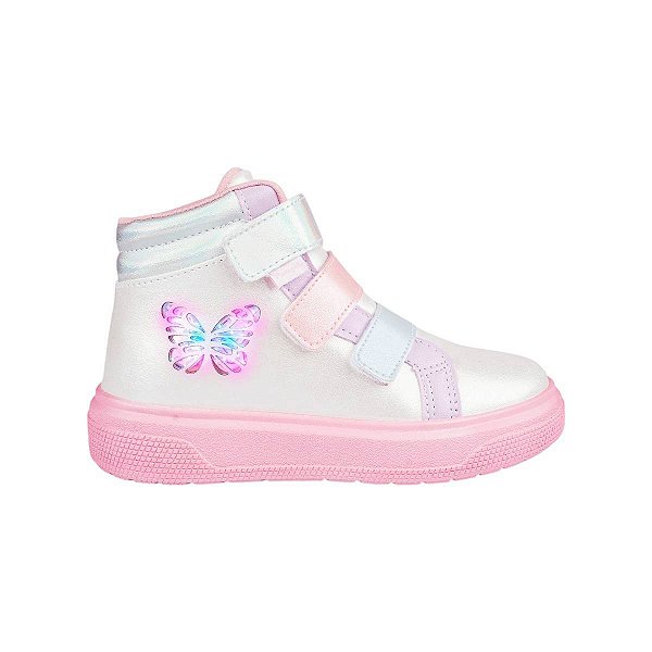 Tênis Infantil Feminino Pampili Branco com LED - 7360