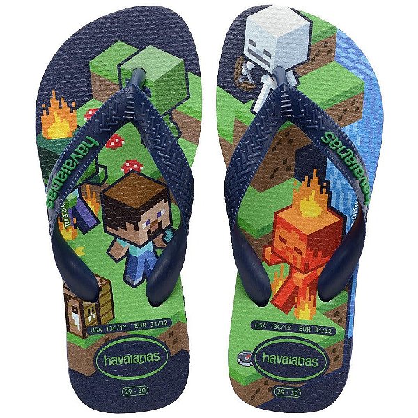 Chinelo Havaianas Minecraft Azul Marinho - 4145125