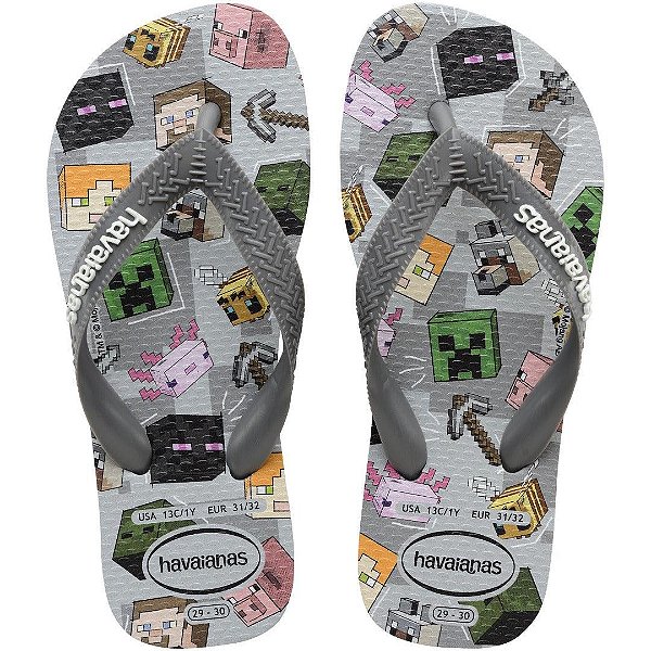 Chinelo Havaianas Minecraft Cinza - 4145