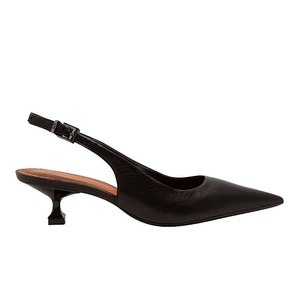 Scarpin Feminino Santa Lolla Salto Fino Couro Preto - 06F2