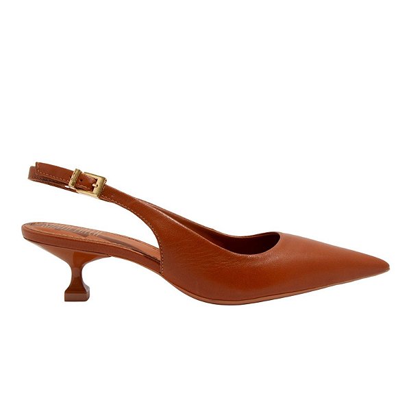 Scarpin Feminino Santa Lolla Salto Fino Couro Marrom - 06F2