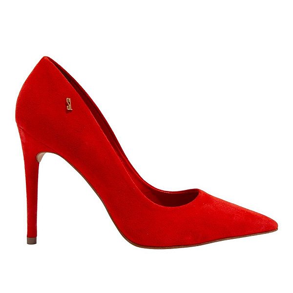 Scarpin Feminino Santa Lolla Salto Alto Vermelho Caju - 0284