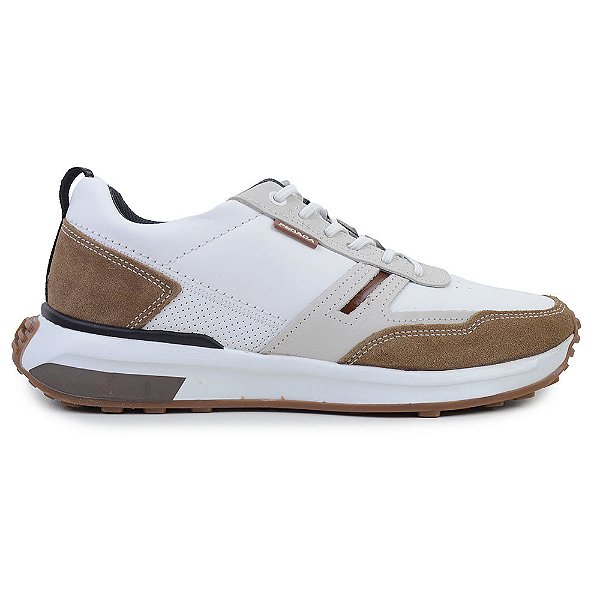 Sapatênis Masculino Pegada Couro Amortech Branco - 1107