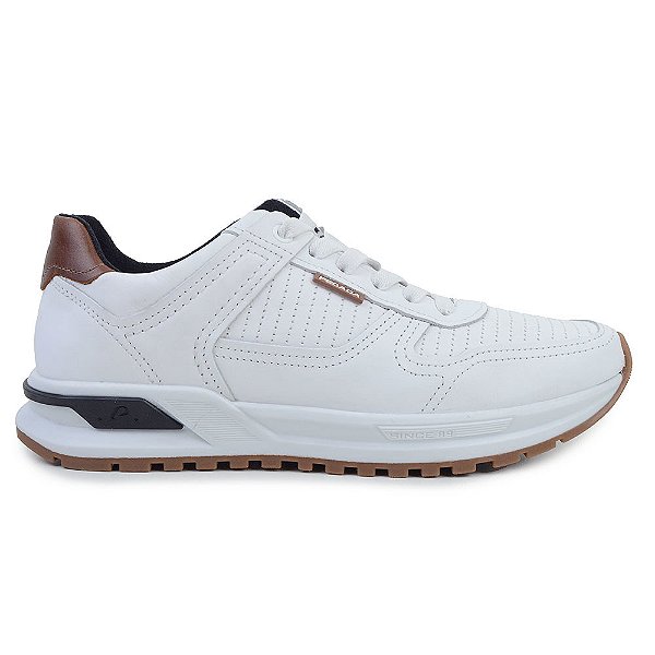 Sapatênis Masculino Pegada Couro Amortech Branco - 1121