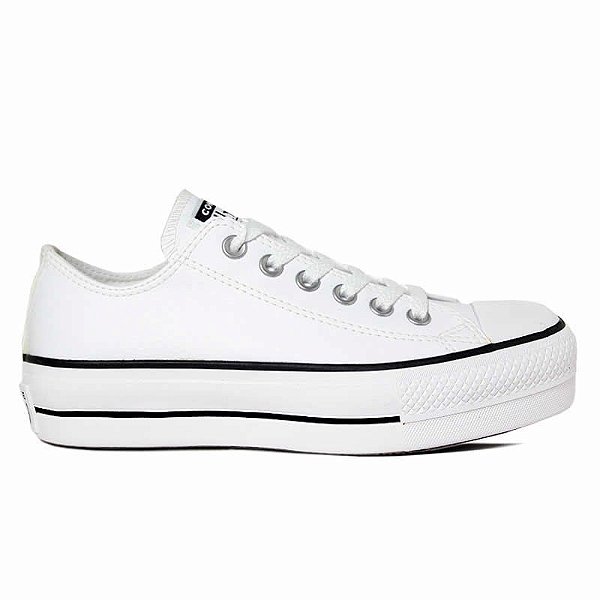 All Star Plataforma Tênis Converse Lift Feminino Branco Preto