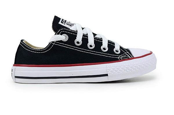 Tênis Infantil Converse All Star Chuck Taylor - Preto+Vermelho