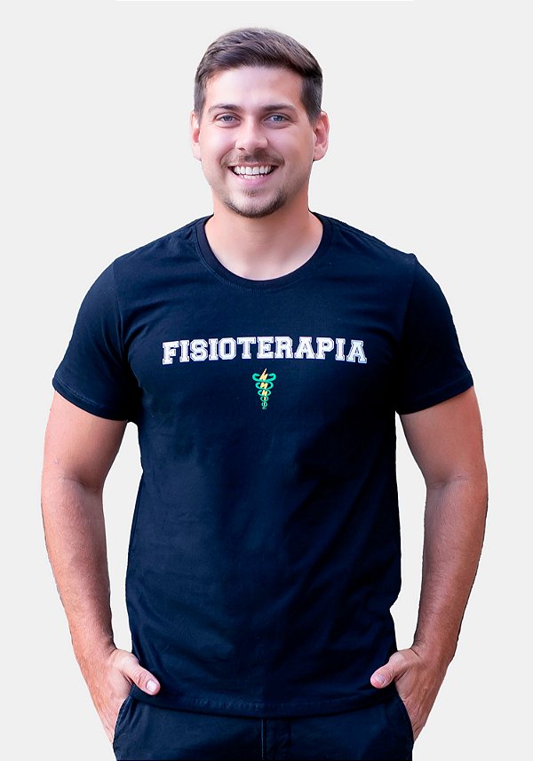 T-SHIRT MASCULINA - FISIOTERAPIA - COR PRETO
