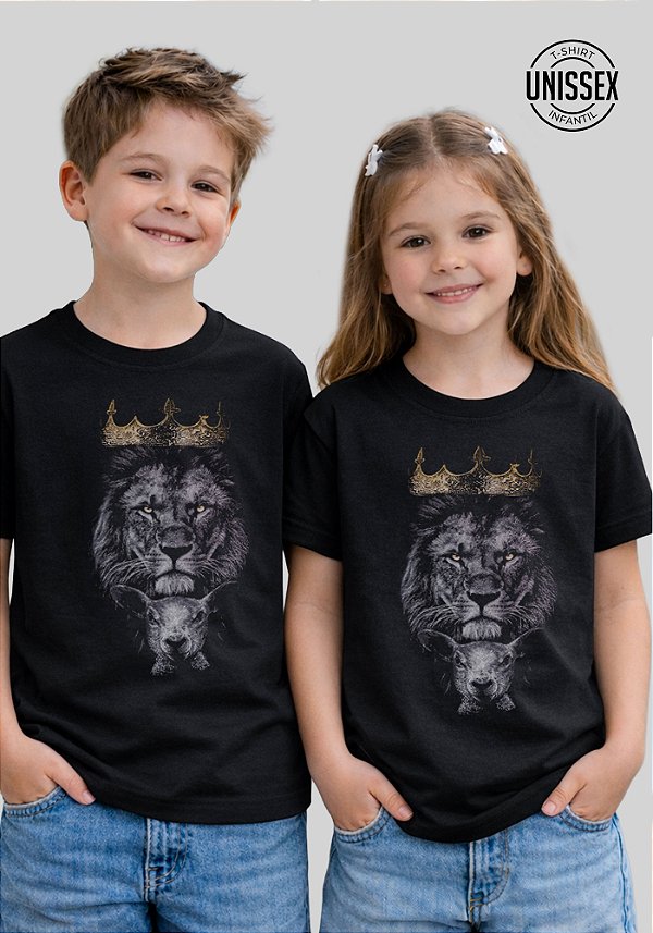 INFANTIL UNISSEX - CORDEIRO E O LEÃO - COR PRETO