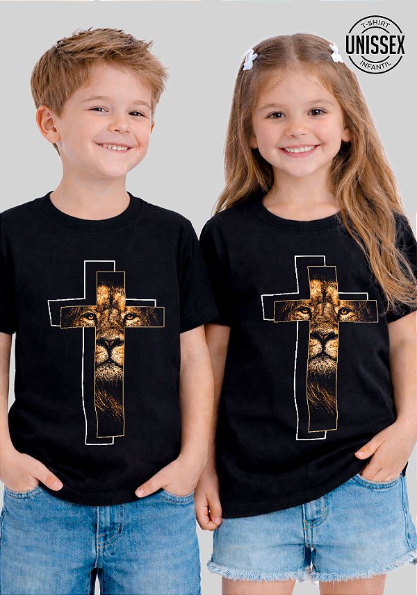 INFANTIL UNISSEX - CRUZ LEÃO - COR PRETO