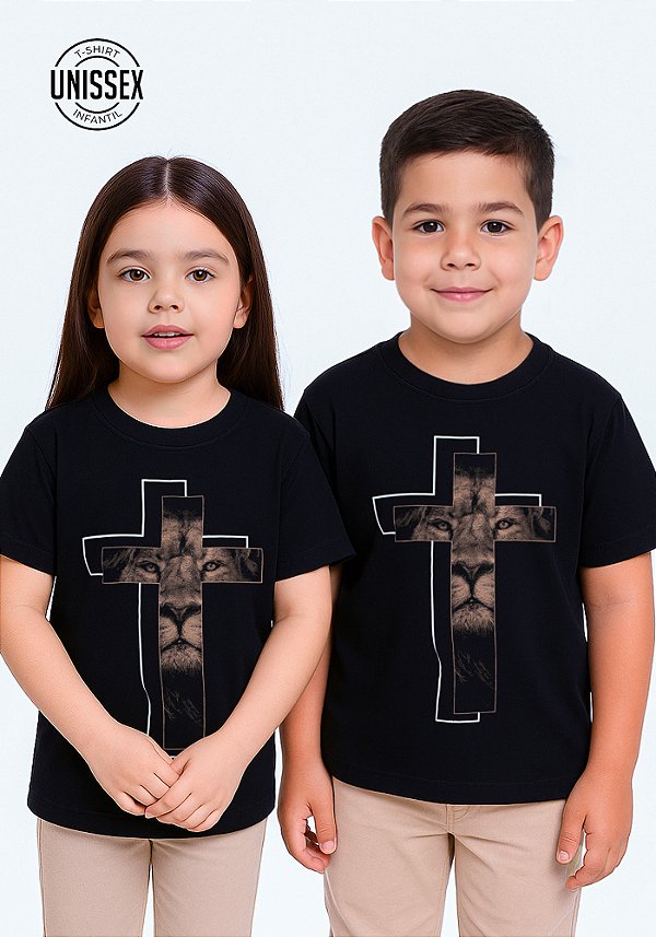 INFANTIL UNISSEX - CRUZ LEÃO - COR PRETO