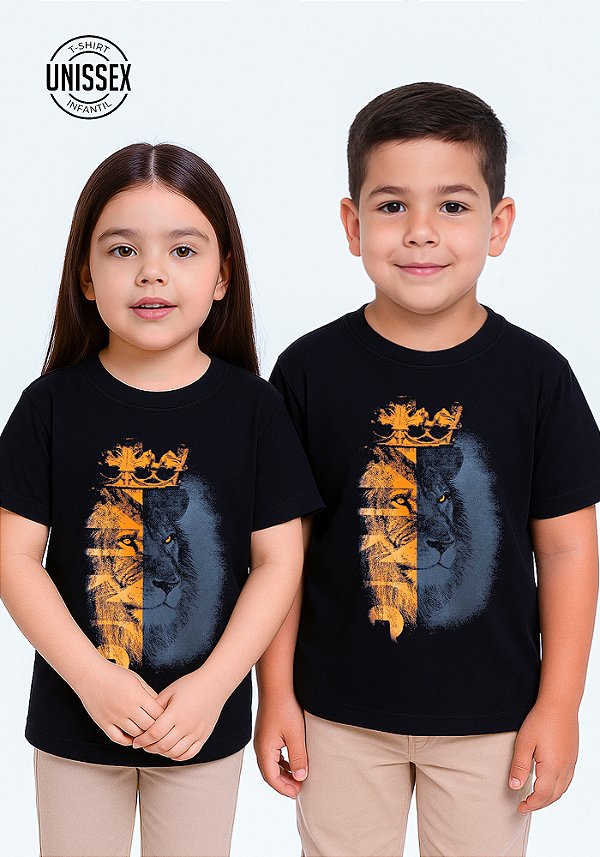 INFANTIL UNISSEX - KING LEÃO LARANJA - COR PRETO