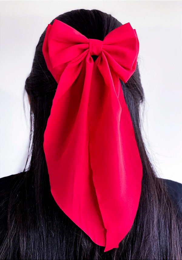 LAÇO GRANDE DE CABELO - COR VERMELHO