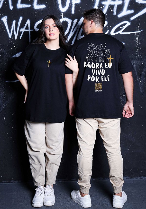 OVERSIZED - EU VIVO POR ELE - COR PRETO