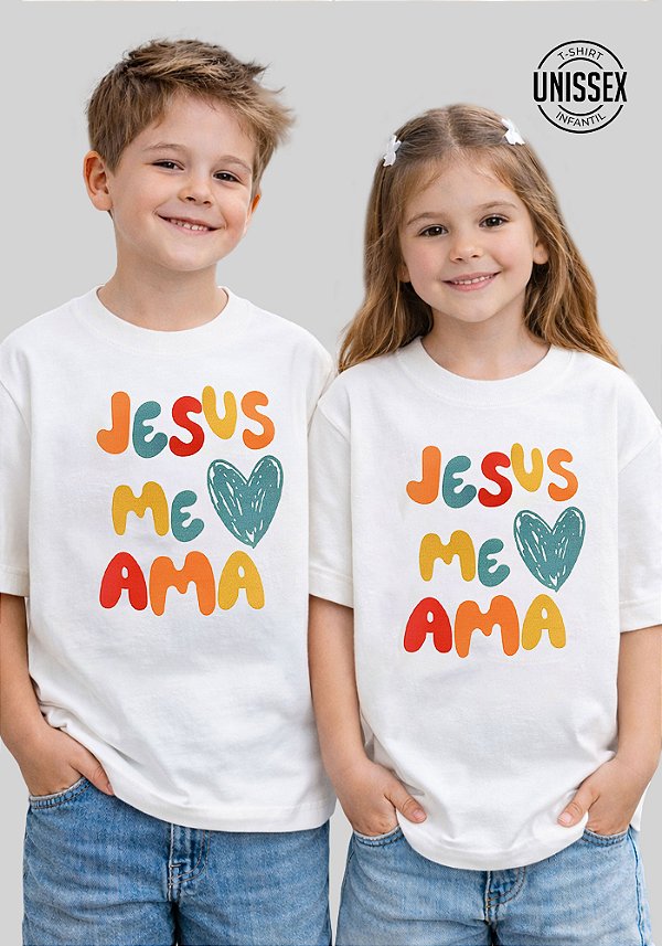 INFANTIL UNISSEX - JESUS ME AMA - COR MARFIM