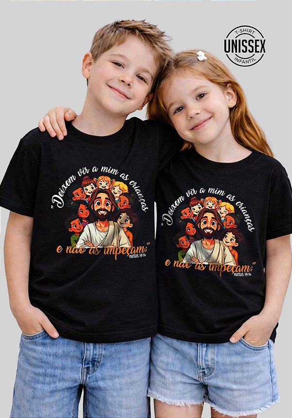 INFANTIL UNISSEX - DEIXEM VIR A MIM AS CRIANÇAS - COR PRETO
