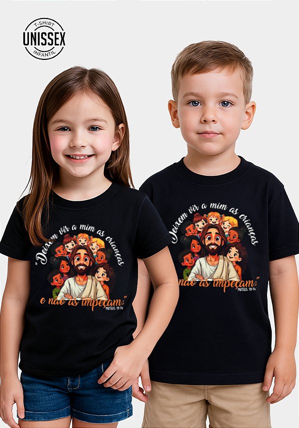 INFANTIL UNISSEX - DEIXEM VIR A MIM AS CRIANÇAS - COR PRETO