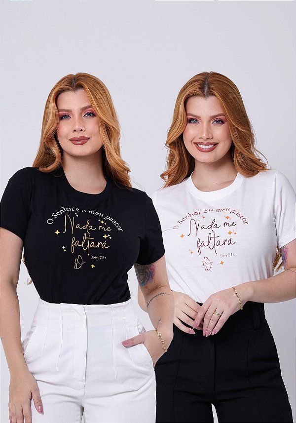 T-SHIRT FEMININA - O SENHOR É O MEU PASTOR