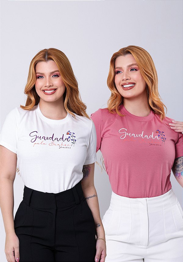 T-SHIRT FEMININA - GUARDADA PELO SENHOR