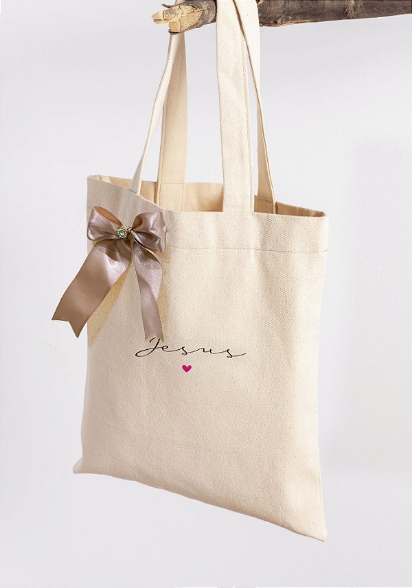 ECOBAG BOLSA DE ALGODÃO CRU - JESUS LAÇO