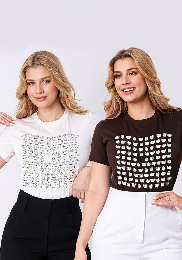 T-SHIRT FEMININA - OVELHINHAS DE CRISTO