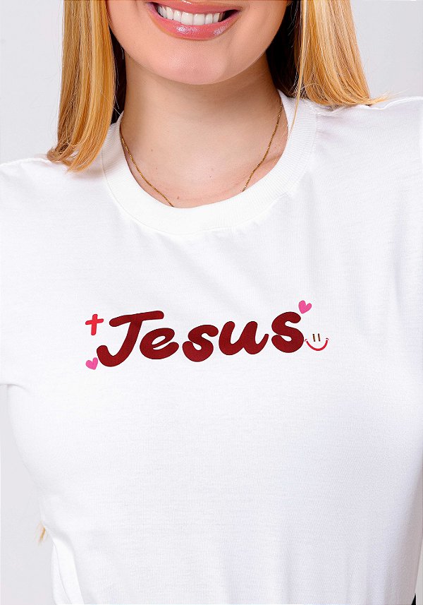 T-SHIRT FEMININA - JESUS - COR MARFIM