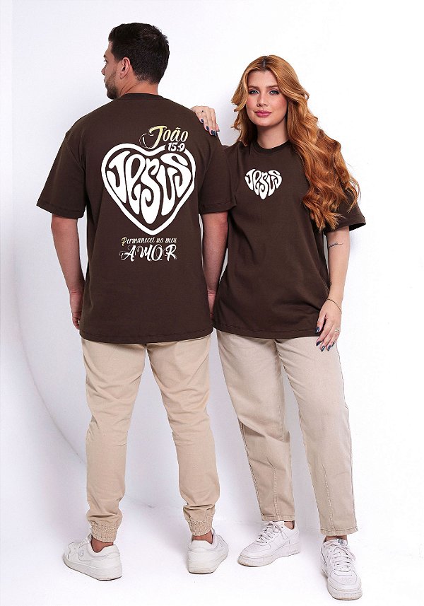 OVERSIZED - PERMANECEI NO MEU AMOR - COR MARROM