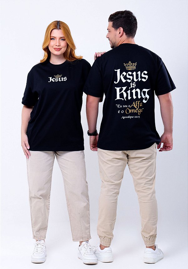 OVERSIZED - JESUS ALFA E ÔMEGA - COR PRETO