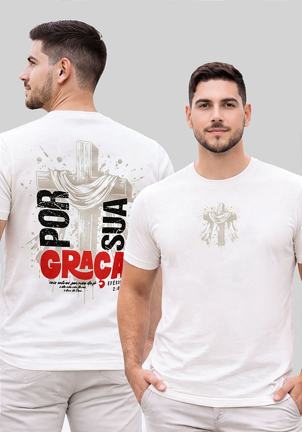 T-SHIRT MASCULINA - CRUZ POR SUA GRAÇA