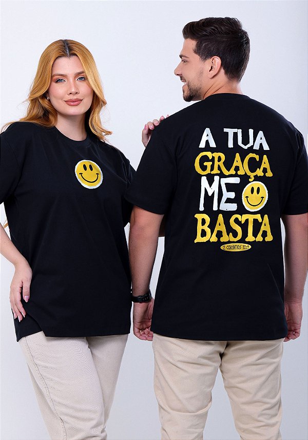 OVERSIZED - A TUA GRAÇA ME BASTA - COR PRETO