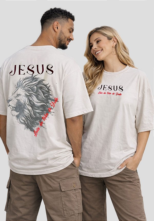 OVERSIZED - JESUS LEÃO DA TRIBO DE JUDÁ - COR MARFIM