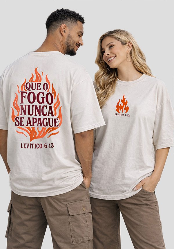 OVERSIZED - QUE O FOGO NÃO SE APAGUE - COR MARFIM