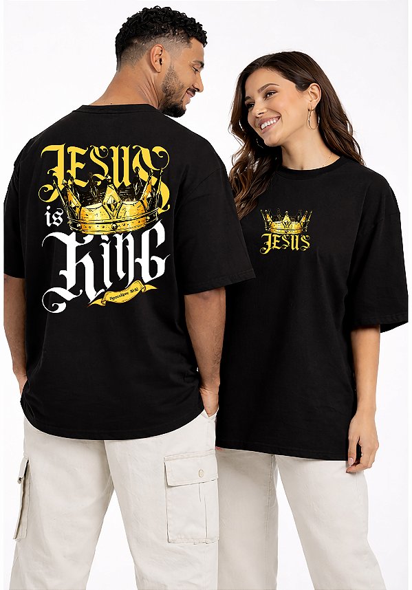 OVERSIZED - JESUS IS KING APOCALIPSE 19:16- COR PRETO